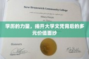 学历的力量，揭开大学文凭背后的多元价值面纱