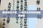 揭开纽约大学卓越成就背后的神秘面纱